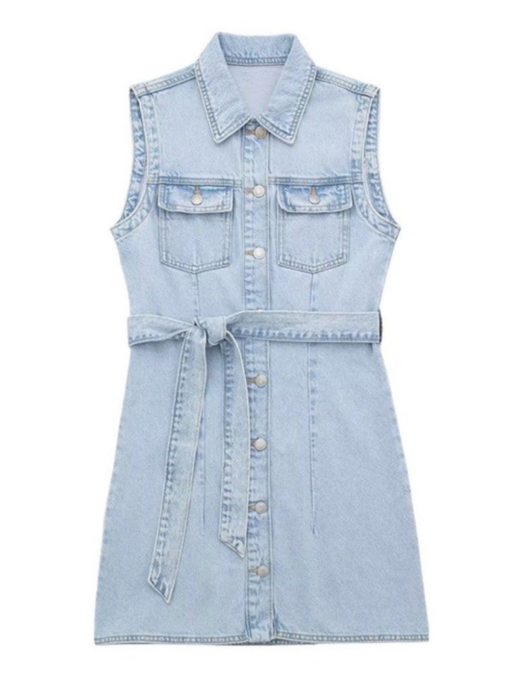 Zara Light Blue Denim Dress
